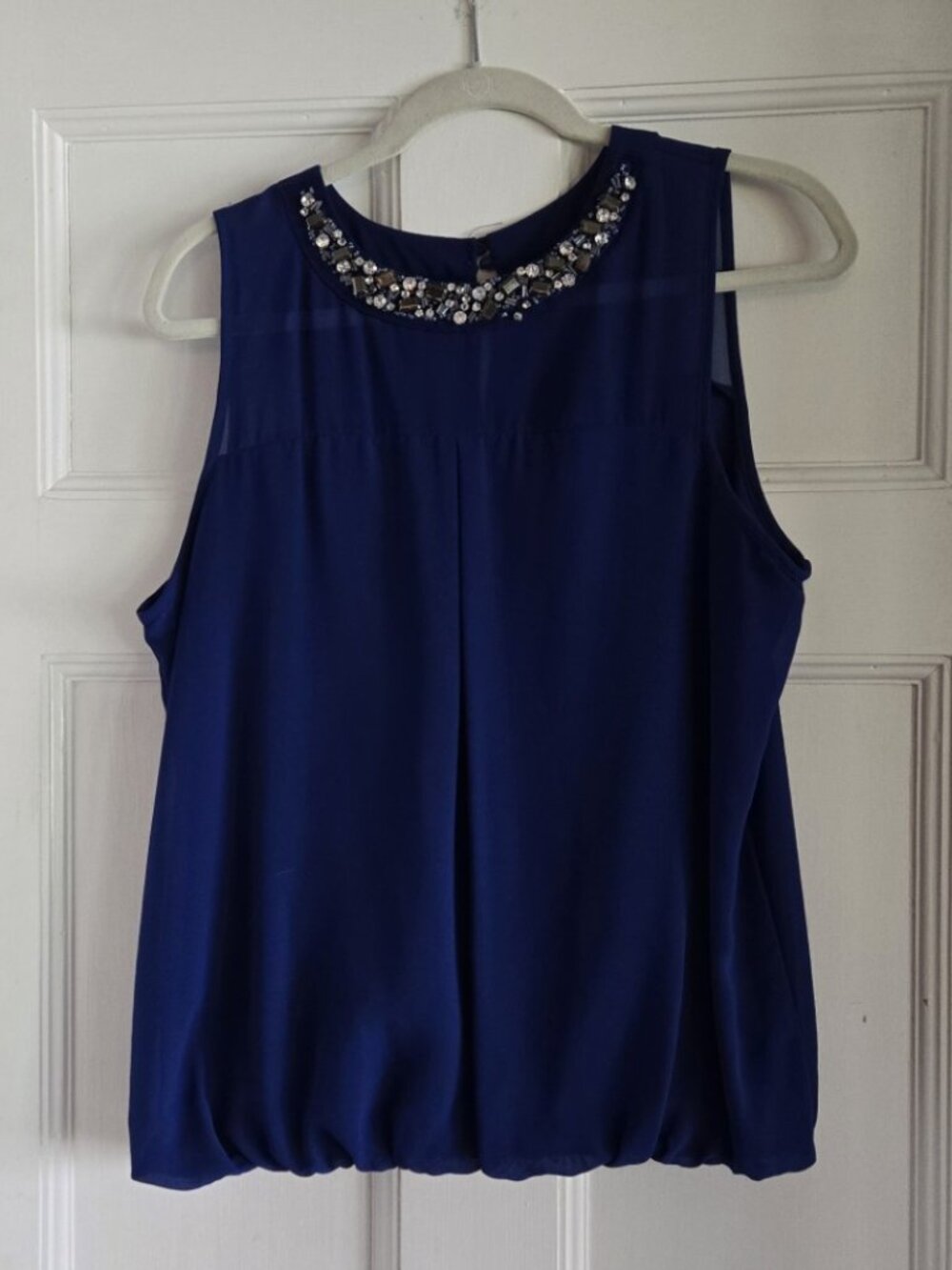 HeartSoul Blue Top Attached Necklace Sleeveless Size XL